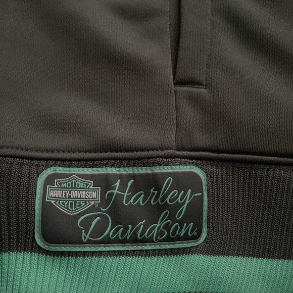 HARLEY DAVIDSON Gray Green Full Zip Logo Pullover in XL - Picture 2 of 11